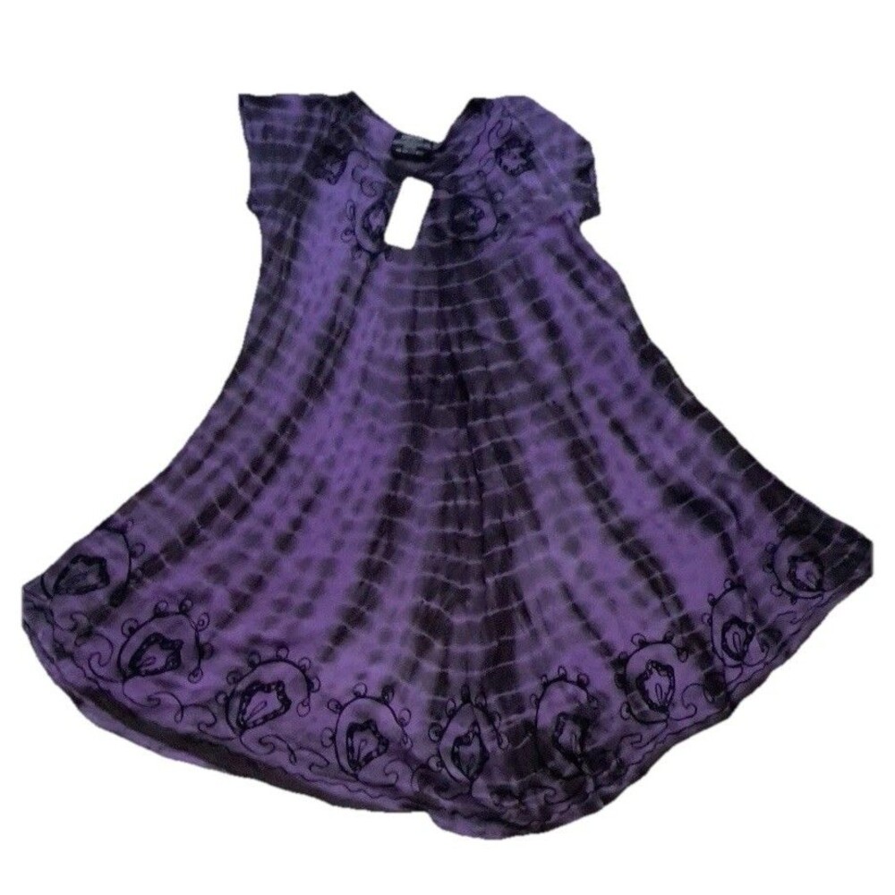 Tie Die Women's One Size Purple Mrs. Roper Lounge Cruise Ship Resort Wear Dress